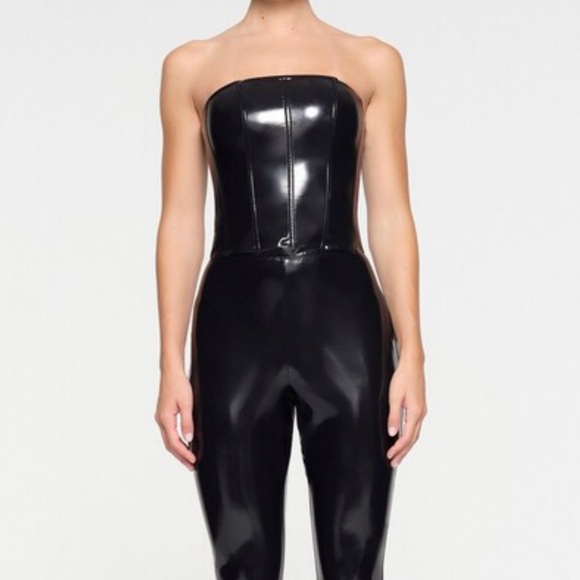 SKIMS Stretch Vinyl Corset | Onyx - Picture 1 of 4
